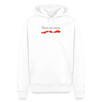 LIEBESTEMPERAMENT - Männer Premium Bio Hoodie - Weiß - Vorne - Nico (187cm)