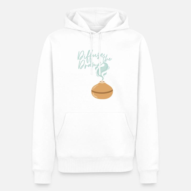 Diffuse the Drama (brown) - Männer Premium Bio Hoodie - Weiß