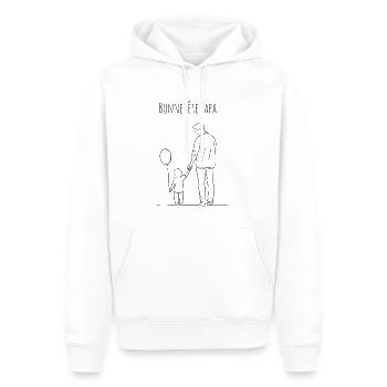 Bonne fête papa - Sweat à capuche Premium bio Homme - blanc - Devant - Nico (187cm)