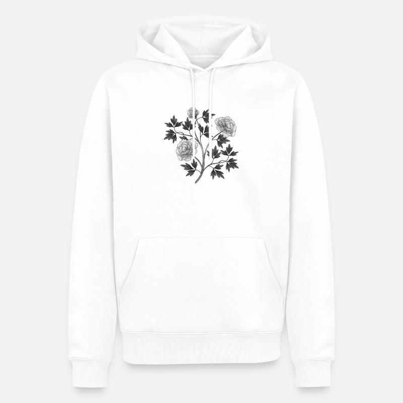 Blumen - Männer Premium Bio Hoodie - Weiß