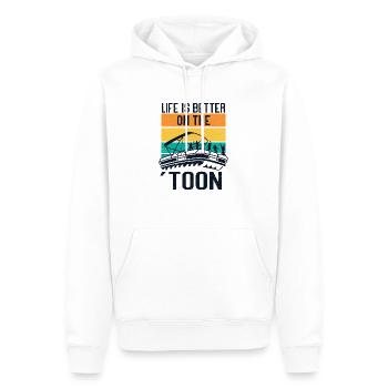 Ponttoon-veneen kapteeni Veneilyjärvi Pontoon - Premium luomulaatuinen miesten huppari - valkoinen - Edestä - Nico (187cm)