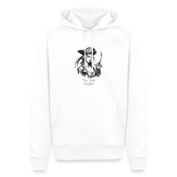 Miss Vigdis - Saint-Enogat - Coeur de Breizh - Sweat à capuche Premium bio Homme - blanc - Devant - Nico (187cm)