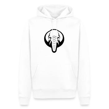 éléphant - Sweat à capuche Premium bio Homme - blanc - Devant - Nico (187cm)