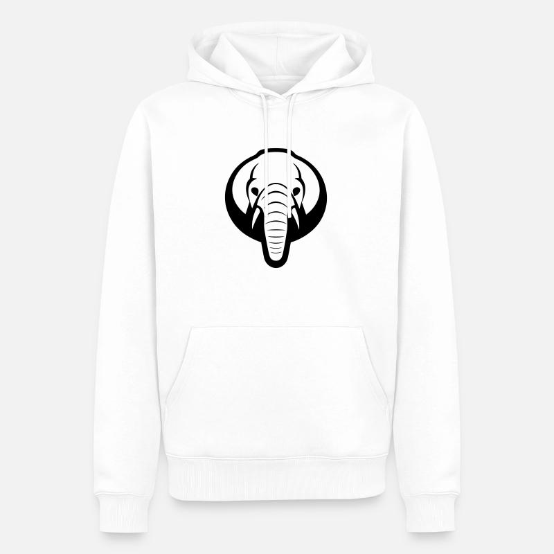 éléphant - Sweat à capuche Premium bio Homme - blanc