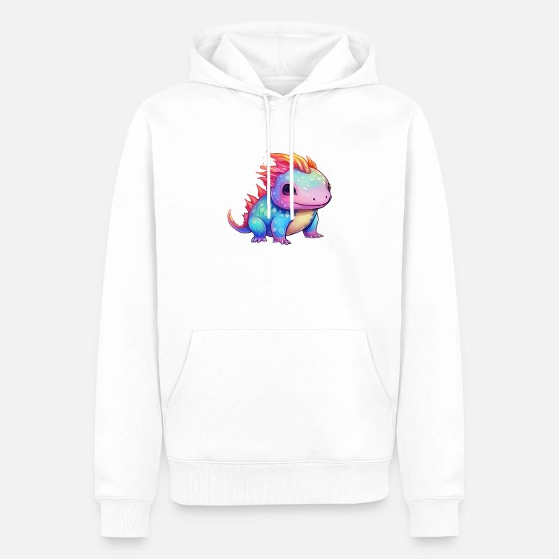 Rainbow Spell - Le mignon Axolotl - Sweat à capuche Premium bio Homme - blanc
