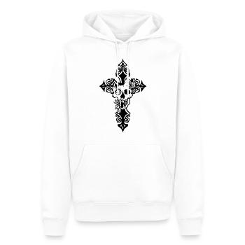 Croix gothique - Sweat à capuche Premium bio Homme - blanc - Devant - Nico (187cm)