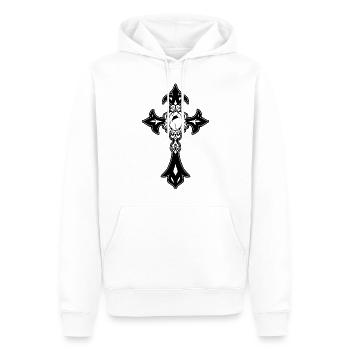 Croix gothique - Sweat à capuche Premium bio Homme - blanc - Devant - Nico (187cm)