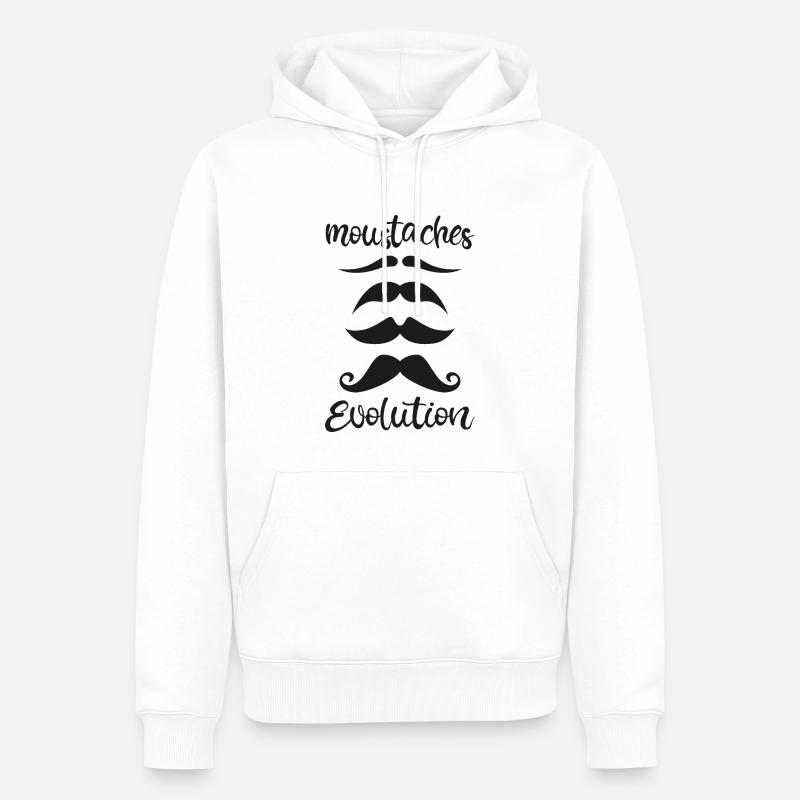 moustache évolution - Sweat à capuche Premium bio Homme - blanc