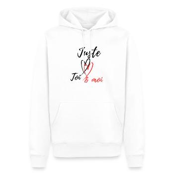 Nur du - Männer Premium Bio Hoodie - Weiß - Vorne - Nico (187cm)
