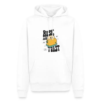 Rise and Toast - Männer Premium Bio Hoodie - Weiß - Vorne - Nico (187cm)