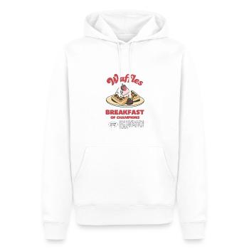 Waffles - The Breakfast of Champions - Männer Premium Bio Hoodie - Weiß - Vorne - Nico (187cm)