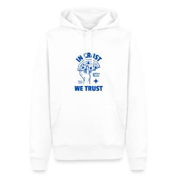 In Crust we Trust - Männer Premium Bio Hoodie - Weiß - Vorne - Nico (187cm)