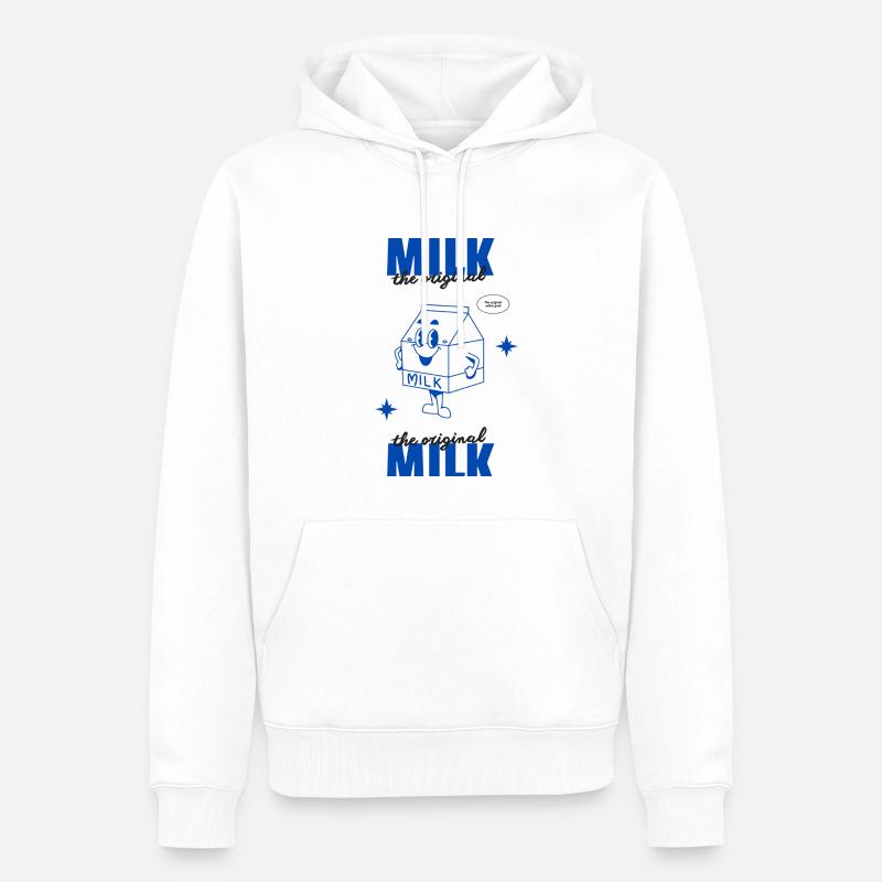 Lait - L’original - Sweat à capuche Premium bio Homme - blanc