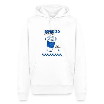 Espresso vous-même - Sweat à capuche Premium bio Homme - blanc - Devant - Nico (187cm)