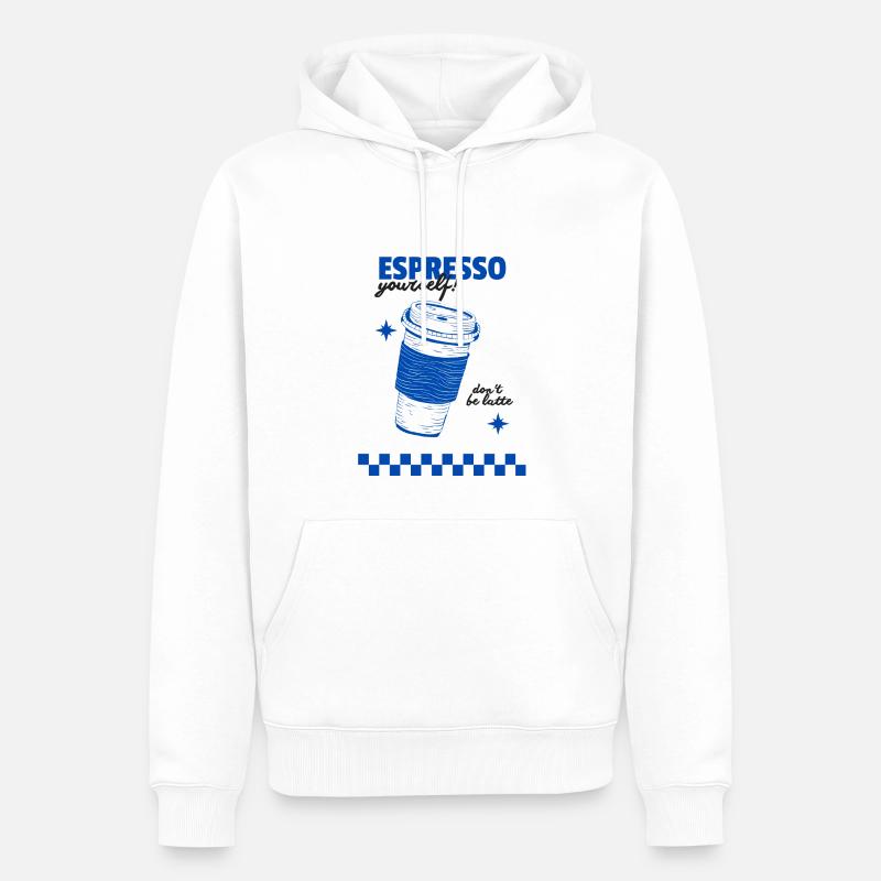 Espresso yourself - Männer Premium Bio Hoodie - Weiß