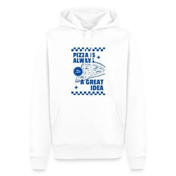 La pizza est toujours une bonne idée - Sweat à capuche Premium bio Homme - blanc - Devant - Nico (187cm)