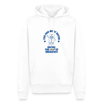 Bacon for Breakfast - Männer Premium Bio Hoodie - Weiß - Vorne - Nico (187cm)