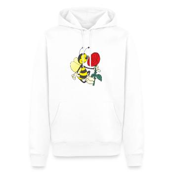 bie 72 - Sweat à capuche Premium bio Homme - blanc - Devant - Nico (187cm)