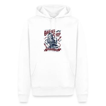Vintage Barber Shop2 - Männer Premium Bio Hoodie - Weiß - Vorne - Nico (187cm)