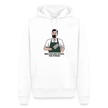 Metzger Shirt, Geschenk Für Metzger, Berufe - Männer Premium Bio Hoodie - Weiß - Vorne - Nico (187cm)