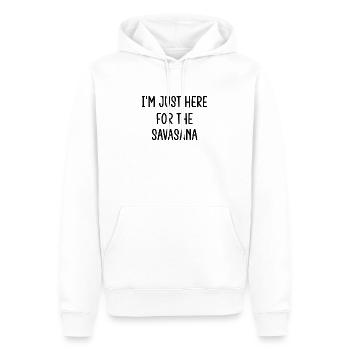 Cooler Yoga Spruch Geschenk Yogi - Männer Premium Bio Hoodie - Weiß - Vorne - Nico (187cm)