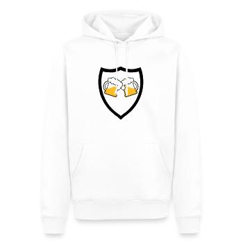 Emblème de la bière 2c - Sweat à capuche Premium bio Homme - blanc - Devant - Nico (187cm)