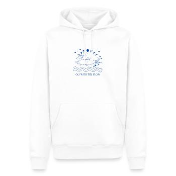 Go With The Flow - Männer Premium Bio Hoodie - Weiß - Vorne - Nico (187cm)
