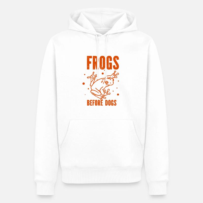 Frosch - Amphibie Tier - Männer Premium Bio Hoodie - Weiß