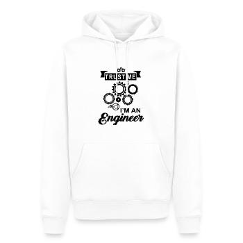 Glauben Sie mir, ich bin Ingenieur - Männer Premium Bio Hoodie - Weiß - Vorne - Nico (187cm)