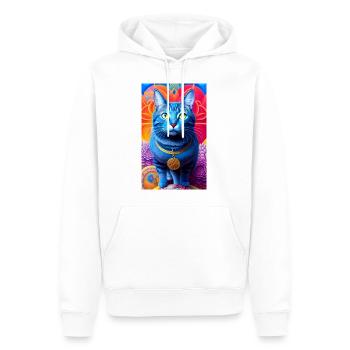Charmant chat domestique à poil court - Sweat à capuche Premium bio Homme - blanc - Devant - Nico (187cm)