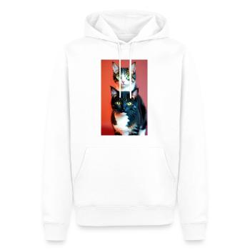 Chats domestiques à poil court - Sweat à capuche Premium bio Homme - blanc - Devant - Nico (187cm)