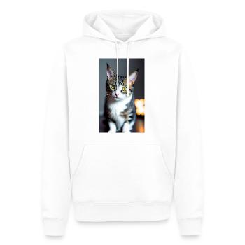 Que faire avec un tel chat domestique à poil court - Sweat à capuche Premium bio Homme - blanc - Devant - Nico (187cm)