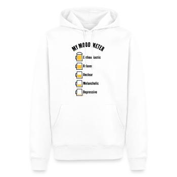 My Mood Meter (Bier / Biertrinker / V1 / POS) - Männer Premium Bio Hoodie - Weiß - Vorne - Nico (187cm)