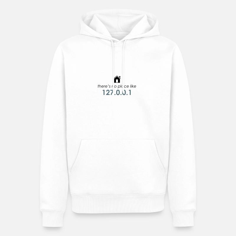 localhost - Sweat à capuche Premium bio Homme - blanc