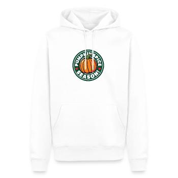 100 pumpkin spice season - Männer Premium Bio Hoodie - Weiß - Vorne - Nico (187cm)