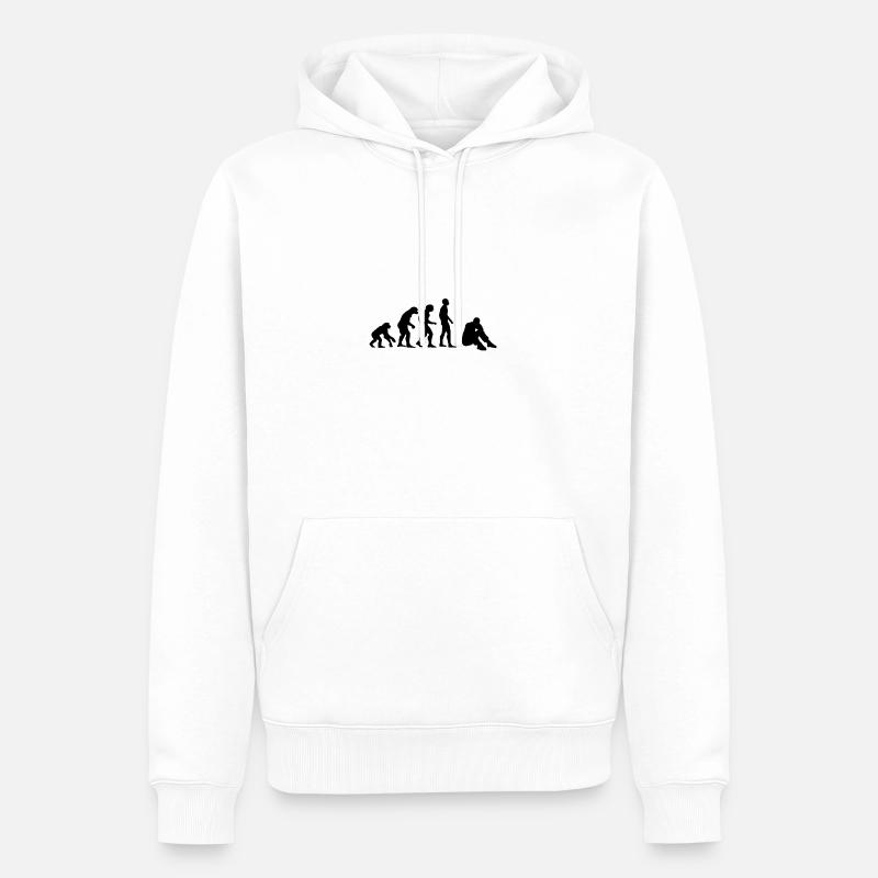 Evolution Depressionen - Männer Premium Bio Hoodie - Weiß