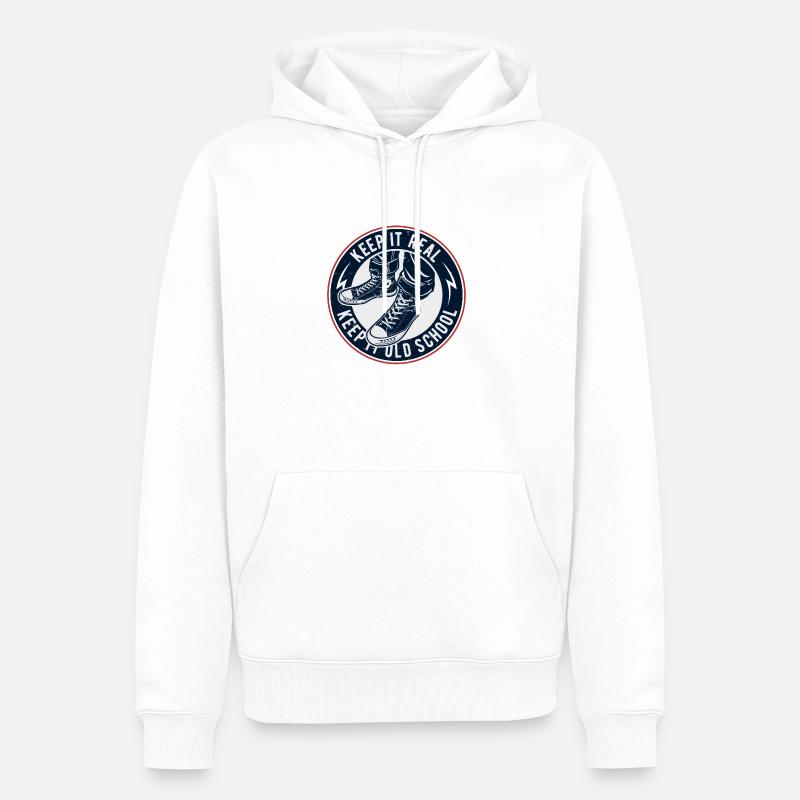 Gardez-la vieille école - Sweat à capuche Premium bio Homme - blanc