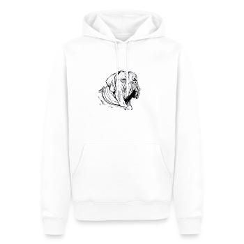 BULDOG Portrait animalier - Sweat à capuche Premium bio Homme - blanc - Devant - Nico (187cm)