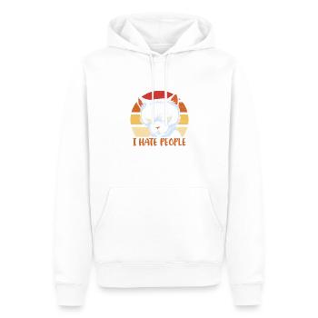 Je déteste les gens que je n’aime pas les gens au milieu - Sweat à capuche Premium bio Homme - blanc - Devant - Nico (187cm)