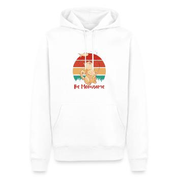 Seien Sie Meowsome Lustiger Text Mit Der - Männer Premium Bio Hoodie - Weiß - Vorne - Nico (187cm)
