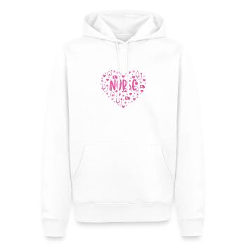 Infirmière Amour Coeur Hématologue Hématologie - Sweat à capuche Premium bio Homme - blanc - Devant - Nico (187cm)