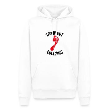 Stomp Out Mobbing Anti-bullying slogan - Men’s Premium Organic Hoodie - white - Front - Nico (187cm)