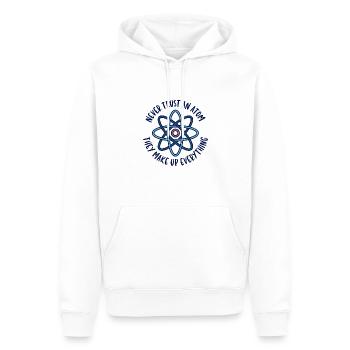 Never trust anyone - Men’s Premium Organic Hoodie - white - Front - Nico (187cm)