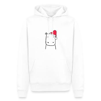 Nilpferd Weihnachtsmütze Weihnachten Süß Xmax - Männer Premium Bio Hoodie - Weiß - Vorne - Nico (187cm)
