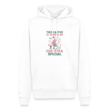 Spécial Easter-day-ei-stra - Sweat à capuche Premium bio Homme - blanc - Devant - Nico (187cm)