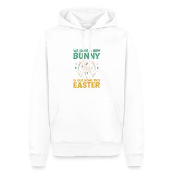 Nouveau lapin dans notre maison Lapin du jour de Pâques - Sweat à capuche Premium bio Homme - blanc - Devant - Nico (187cm)