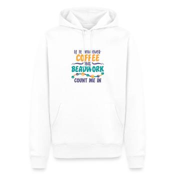 Fabricant de bijoux de perles de café - Sweat à capuche Premium bio Homme - blanc - Devant - Nico (187cm)