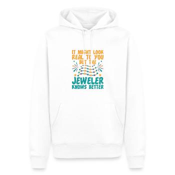 Le bijoutier connaît mieux le graphisme du fabricant de bijoux pour - Sweat à capuche Premium bio Homme - blanc - Devant - Nico (187cm)