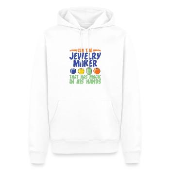 Je suis un expert en fabrication de bijoux - Sweat à capuche Premium bio Homme - blanc - Devant - Nico (187cm)
