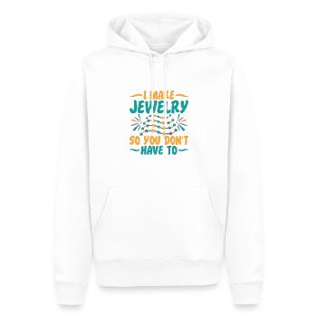 Je fais un expert en bijoux - Sweat à capuche Premium bio Homme - blanc - Devant - Nico (187cm)